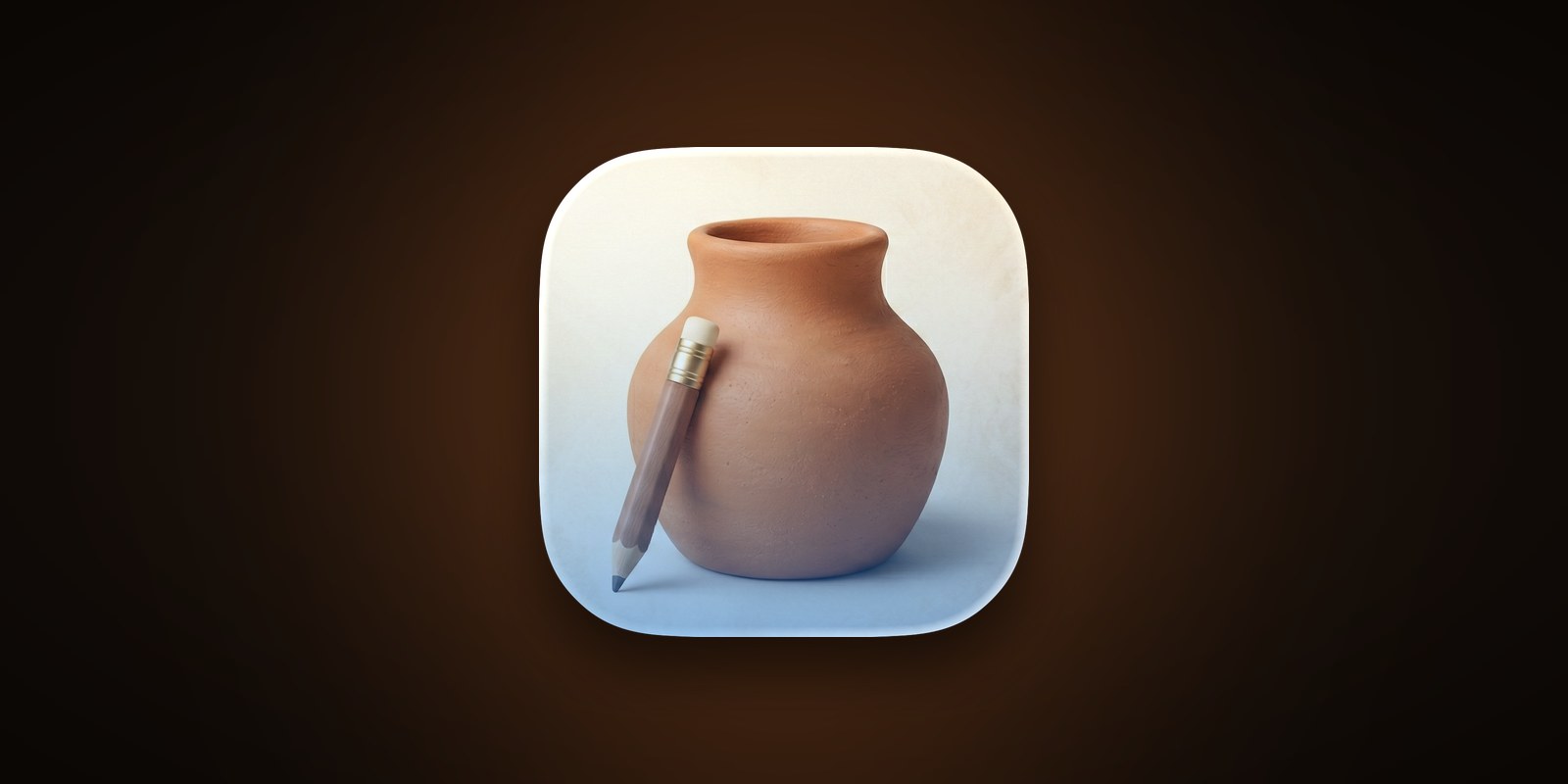 Birgit Studio app icon: a terracotta pot beside a pencil on a pale tile