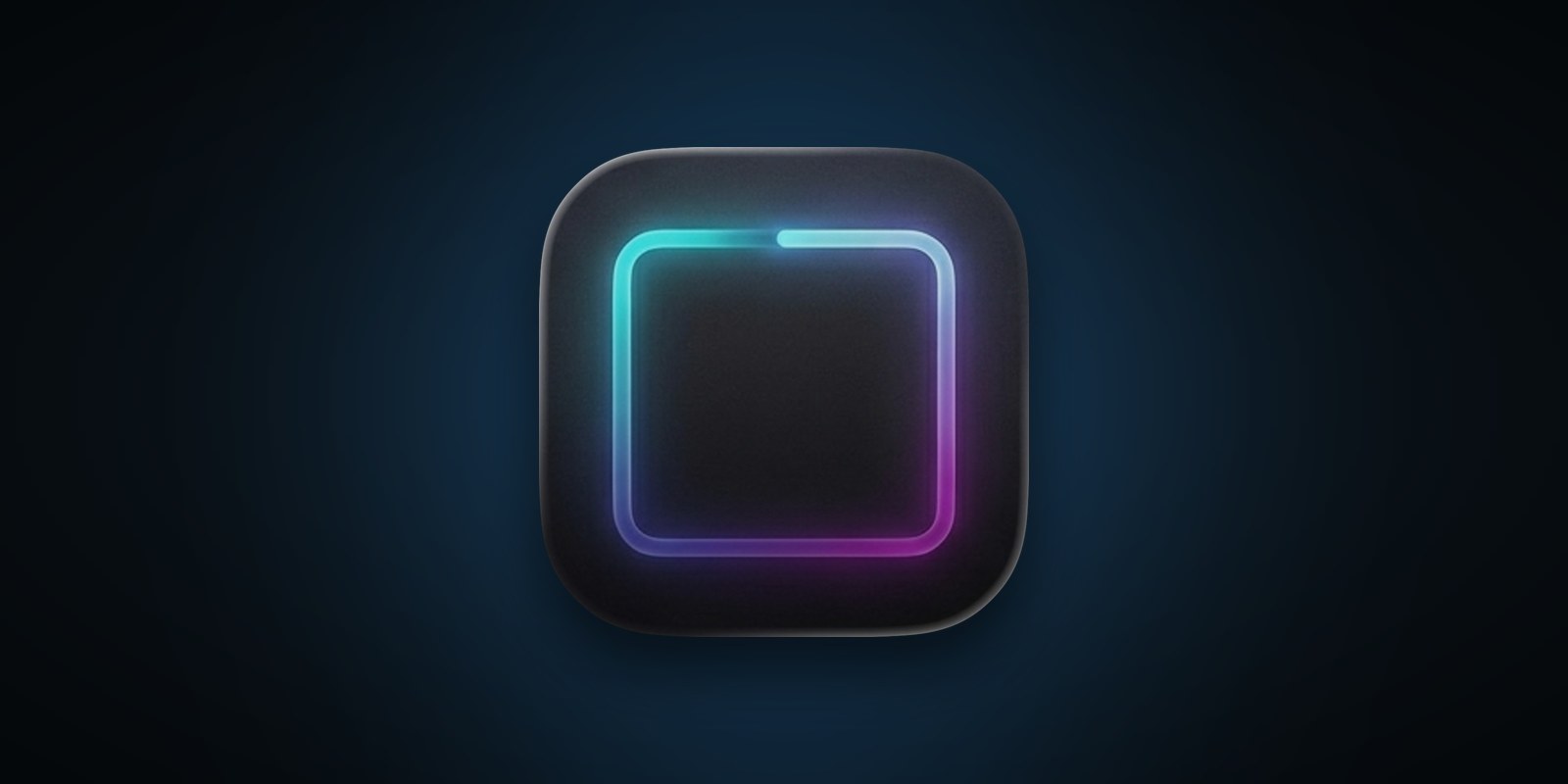 Esper app icon: a dark tile with a neon rounded-square outline fading from teal to magenta